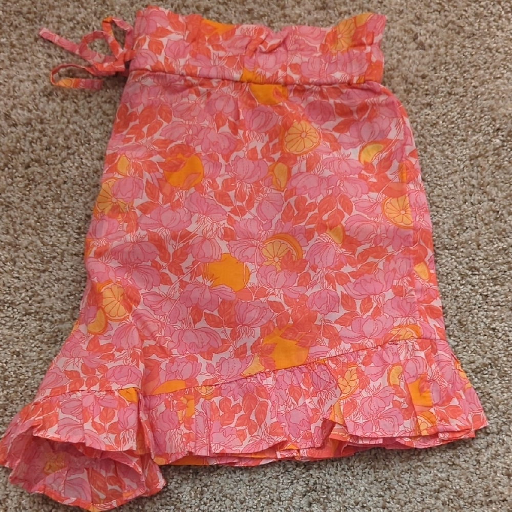 J.Crew Pink and Orange Voile Ruffle Shorts, Size S, NWT - Picture 1 of 5